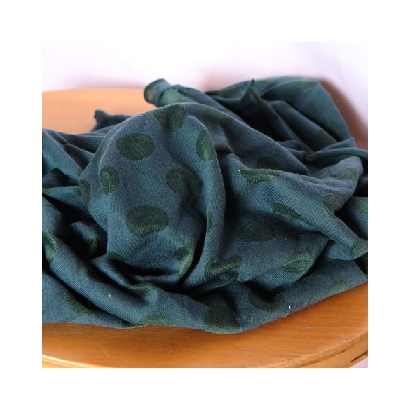 tissu maille fine à pois vert - un chat sur un fil