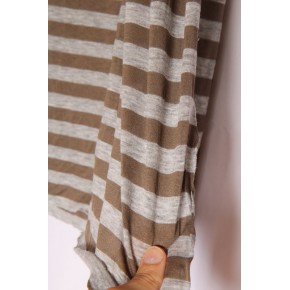 tissu viscose rayé gris et taupe