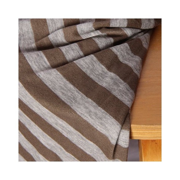 tissu viscose rayures gris et taupe