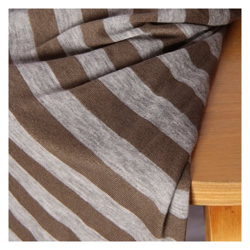 tissu viscose rayures gris et taupe
