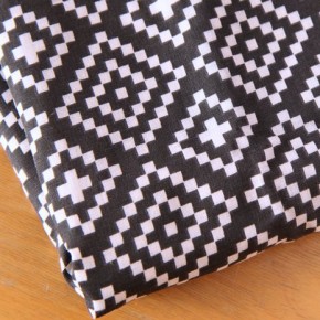 tissu double gaze graphique - noir et blanc