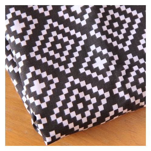 tissu double gaze graphique - noir et blanc