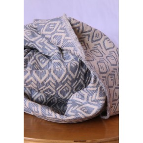 jacquard graphique - bleu et écru
