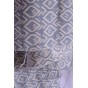 tissu jacquard imprimé bleu et écru