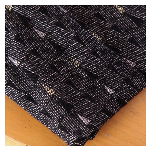 tissu français - jacquard gris foncé et noir