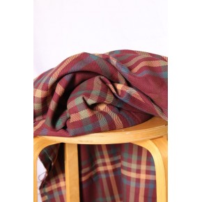 joli twill de coton épais - carreaux bordeaux