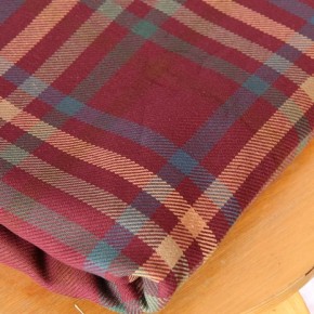 tissu en twill de coton carreaux - bordeaux