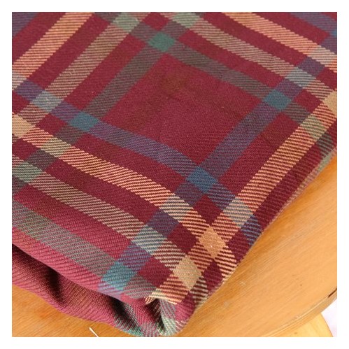 tissu en twill de coton carreaux - bordeaux