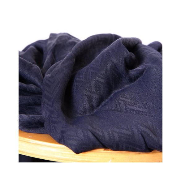 tissu jacquard de viscose MARINE - un chat sur un fil
