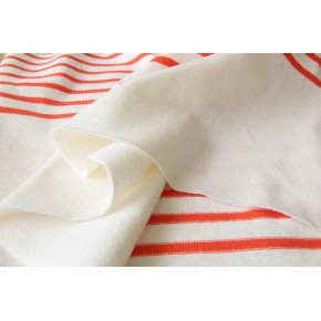 jersey marinière corail et blanc - un chat sur un fil