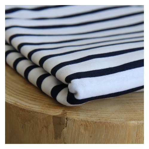 tissu pour marinière - blanc et marine