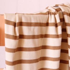 tissu marinière camel et écru