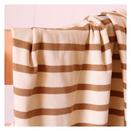 tissu marinière camel et écru