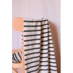 joli tissu fluide vert sapin et écru