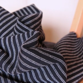tissu jersey marinière épais - marine et blanc