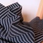 tissu jersey marinière épais - marine et blanc