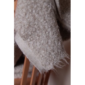 superbe tissu bouclette beige - un chat sur un fil