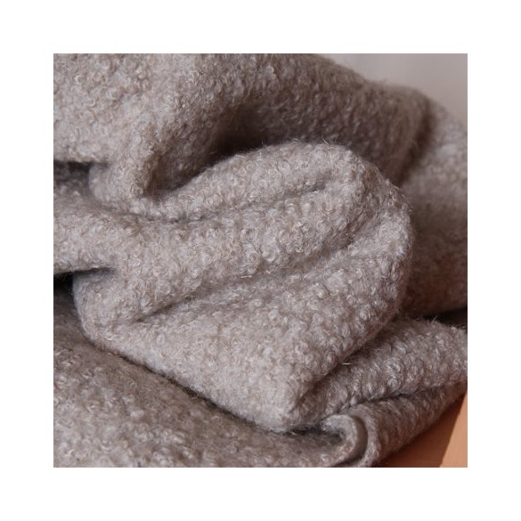 tissu bouclette beige chiné