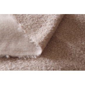 bouclette beige tissu au mètre - un chat sur un fil