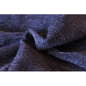 velours matelassé bleu chiné - un chat sur un fil