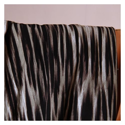 sergé de viscose sépia vert et marron - un chat sur un fil