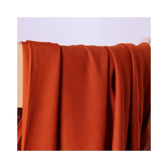 twill de bambou et polyester orange brique