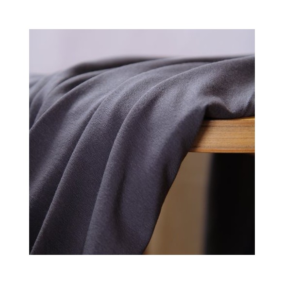 tissu jersey viscose gris moyen