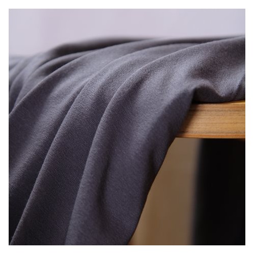 tissu jersey viscose gris moyen