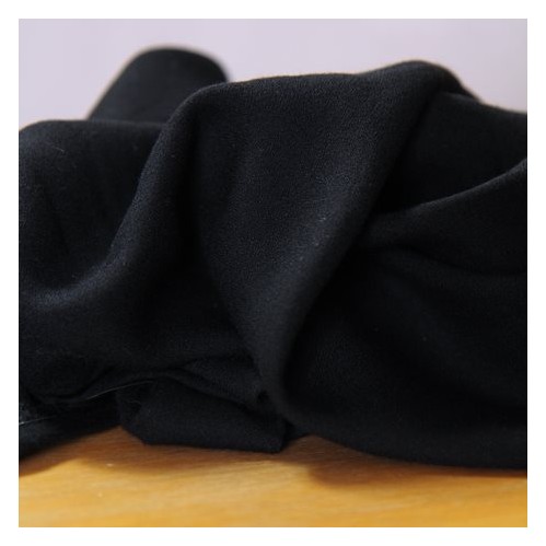 tissu crêpe de viscose et laine noir