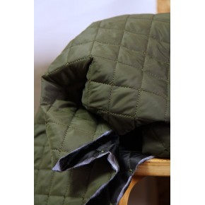 tissu matelassé vert kaki - un chat sur un fil