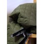 tissu matelassé vert kaki - un chat sur un fil
