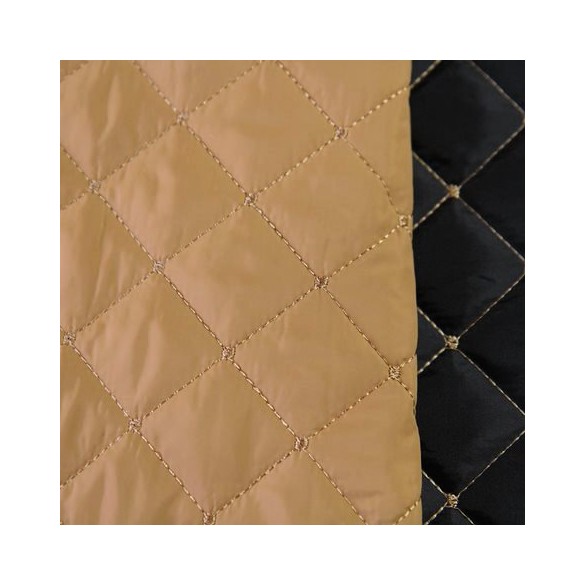 tissu matelassé réversible - BEIGE et noir