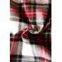 tissu flanelle de coton rouge et vert - un chat sur un fil