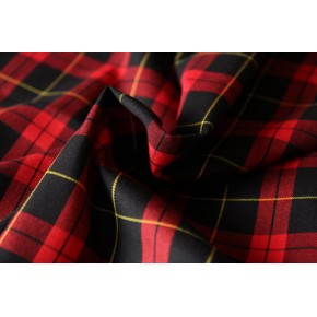 tissu carreaux rouge noir et jaune