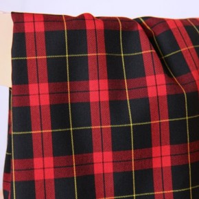 tissu gabardine souple à carreaux rouge et noir