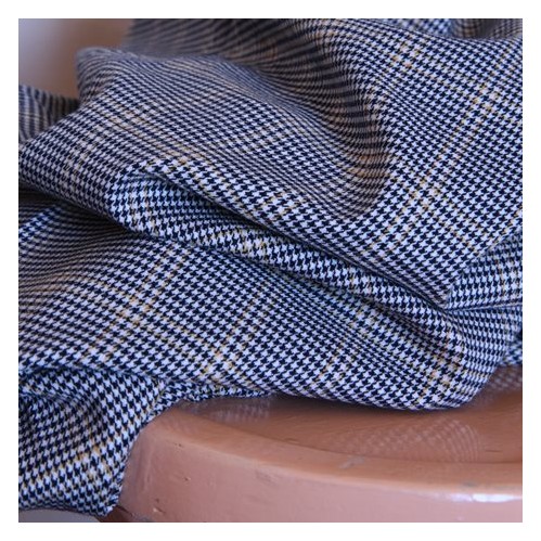 tissu gabardine souple à carreaux