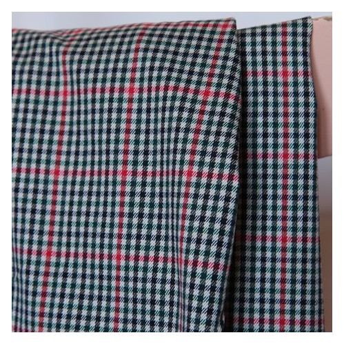 tissu sergé souple à carreaux