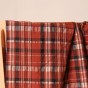 tissu lin et coton de belle qualité - tissu tartan brique blanc et noir