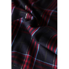 tissu carreaux marine et bordeaux - un chat sur un fil
