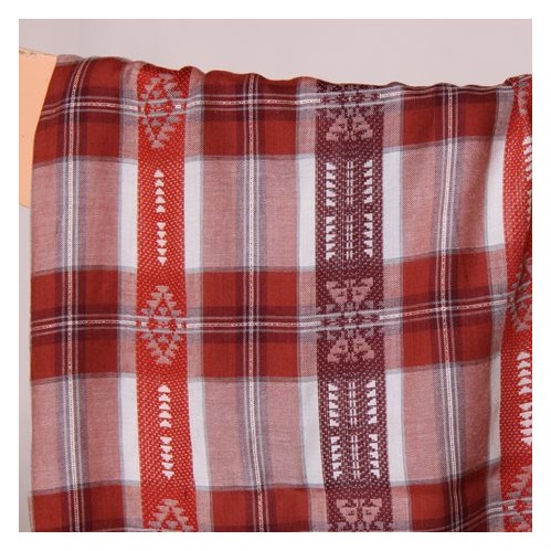 tissu viscose à carreaux - brique et blanc