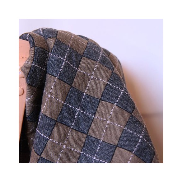 superbe jacquard français CARREAUX - collection upcyclinG