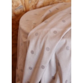tissu beige motif pois en suédine - un chat sur un fil