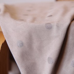 tissu suédine beige à pois - un chat sur un fil