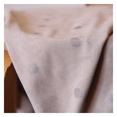 tissu suédine beige à pois - un chat sur un fil