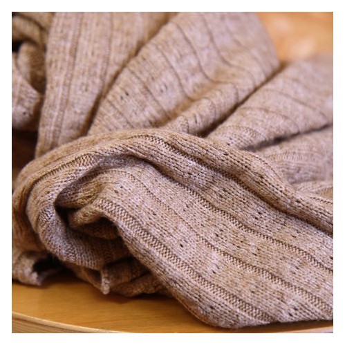 tissu maille douce et ajourée beige chiné - un chat sur un fil