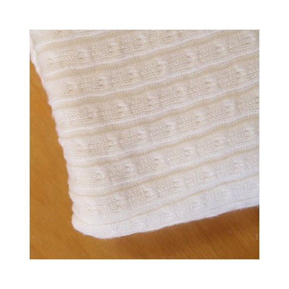 tissu maille douce et ajourée blanc cassé - un chat sur un fil