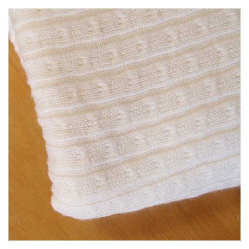 tissu maille douce et ajourée blanc cassé - un chat sur un fil