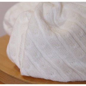 tissu maille tricot - blanc cassé
