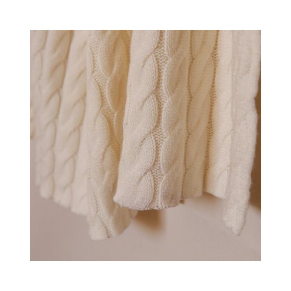 tissu maille tricot - écru