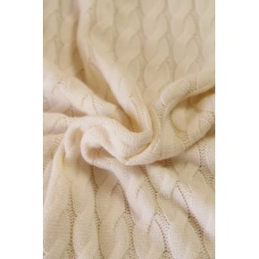 tissu maille tricot - blanc cassé